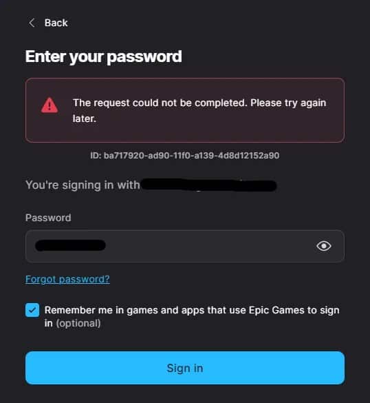 Epic Games “Request Could Not Be Completed” Error: How to Fix It