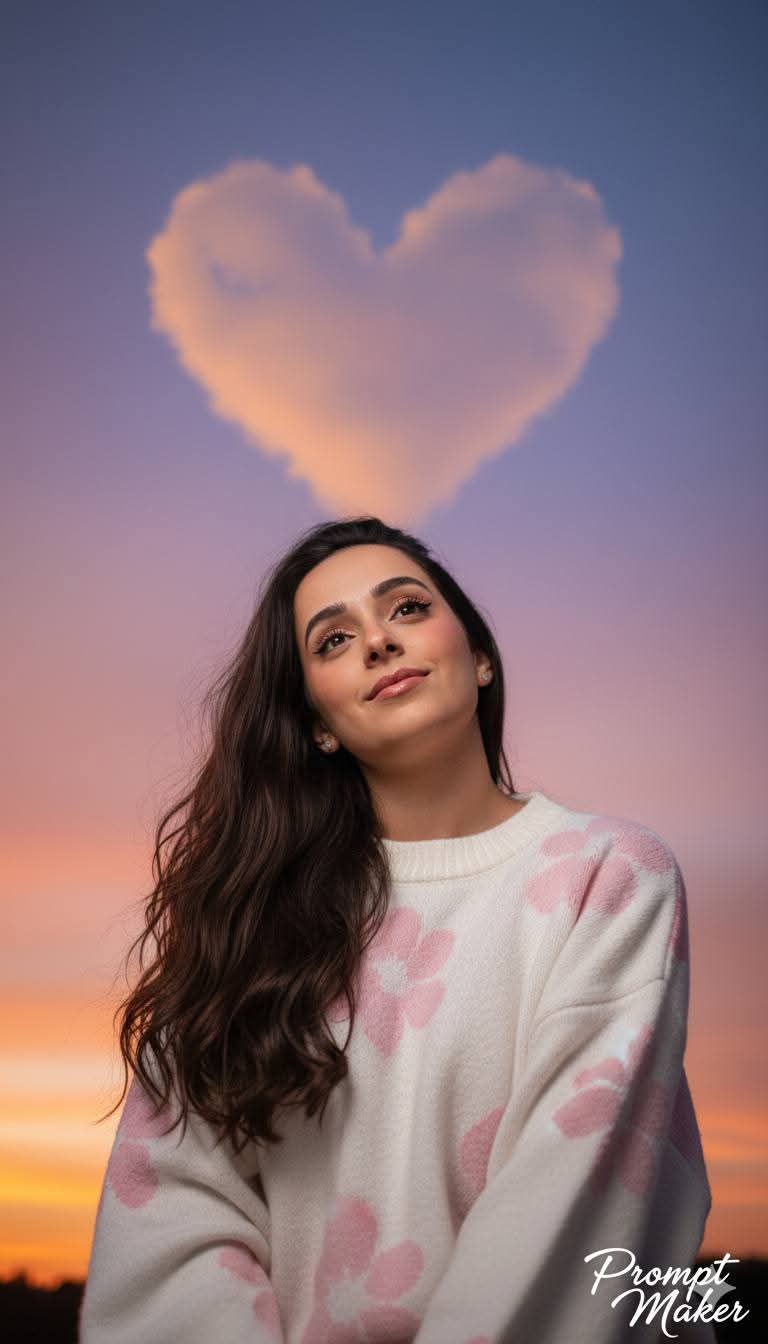 Girl Cinematic Portrait Under the Afterglow Sky (AI prompt)