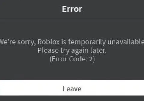 How to Fix Roblox Error Code 2: “Failed to Connect to the Experience”