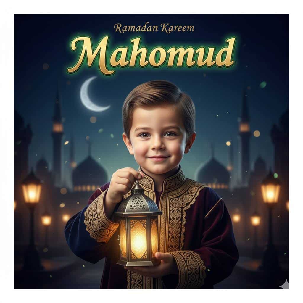 Ramadan Photo with Your Child’s Name Using AI
